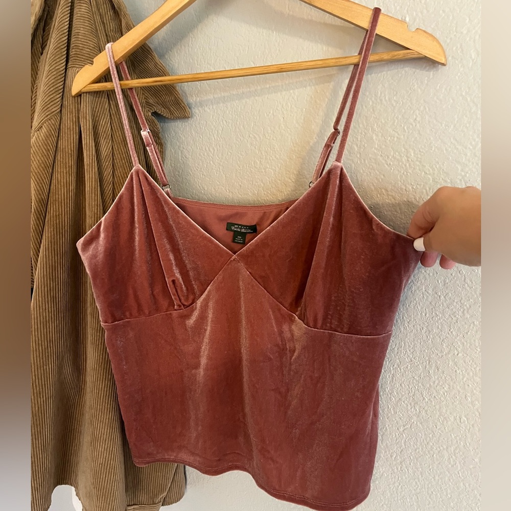 Velvet Pink Longer Cropped Tank Top XXL
